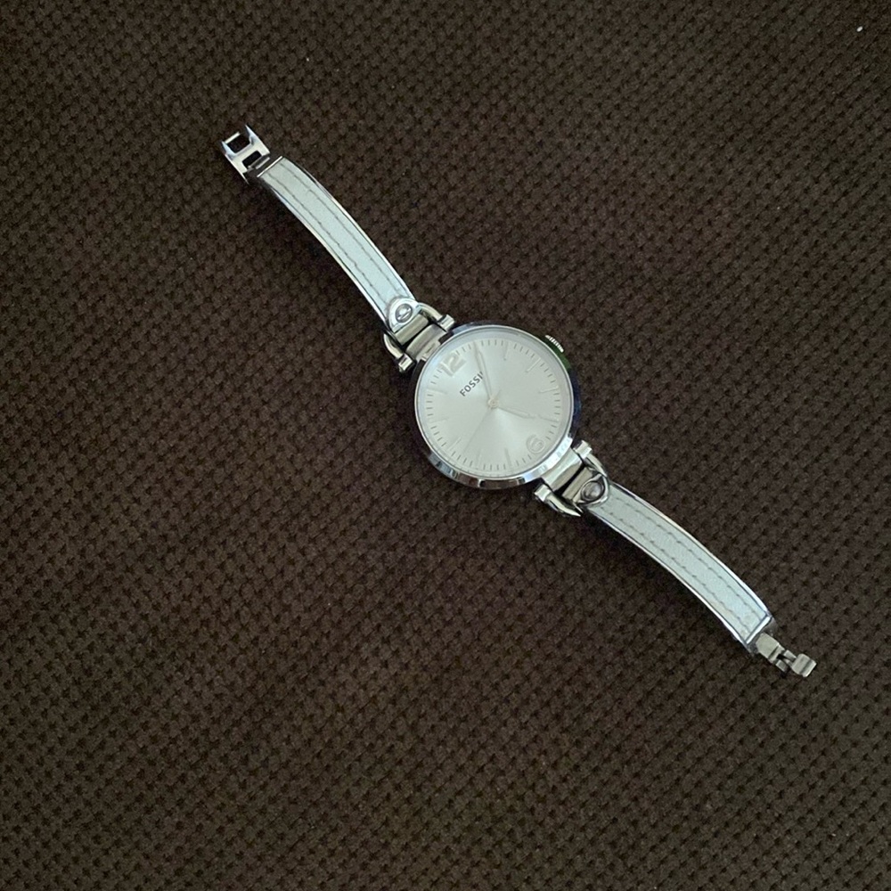 White and Silver Fossil Watch